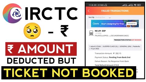 how to get refund from irctc irctc train ticket payment done but ticket not booked refund issue