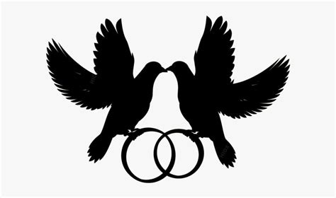 Transparent Wedding Dove Clip Art Silhouette Dove With Rings Free