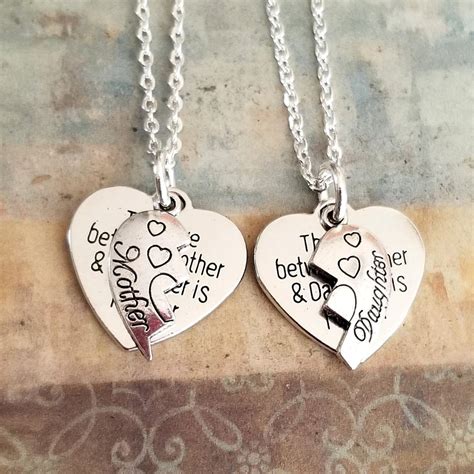 silver 2pc mom daughter necklace set mom daughter jewelry etsy