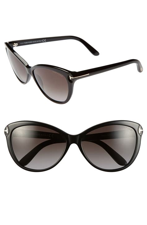 Tom Ford Telma 60mm Cat Eye Sunglasses In Black Shiny Black Lyst