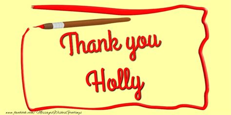 Holly Greetings Cards Thank You