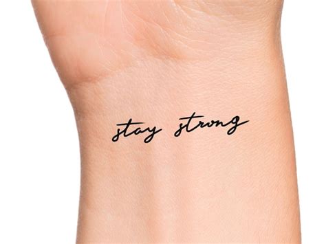 Stay Strong Temporary Tattoo Etsy