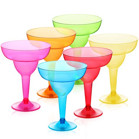 36 Pack 12 Oz Plastic Margarita Glasses Cups Fiesta Taco Party Supplies Neon Cocktail Cups