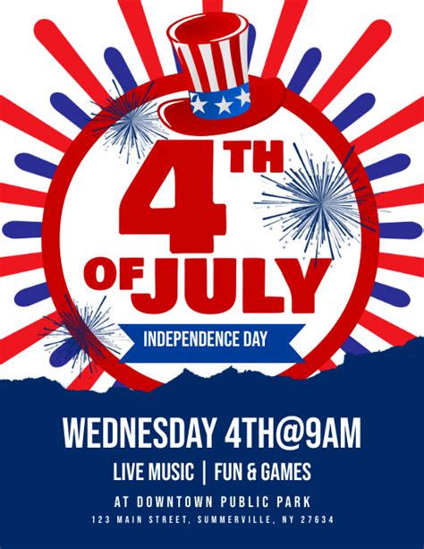 Fourth Of July Flyer Template Free Printable Templates