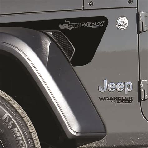 Jljt Fender Vent Sting Gray Edition Blackout Decal Pair Jeep