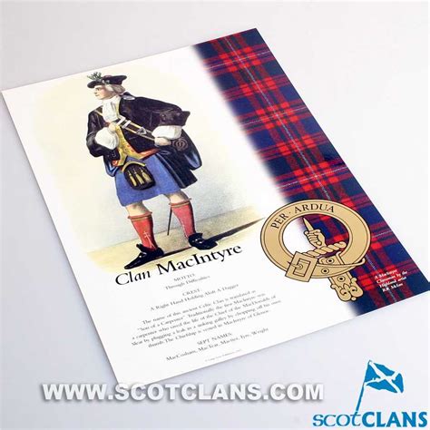 Macintyre Clan History A4 Print Scottish Clan Scottish Clans Clan