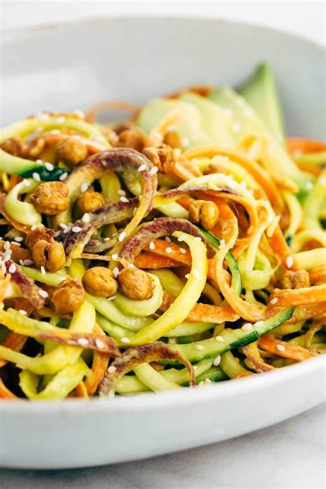 Spiralized Vegetable Salad With Roasted Chickpeas Recipe Vegetable