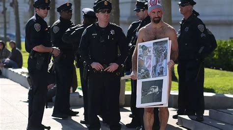 Naked Protesters Arrested Following Nudity Ban Demonstration In San