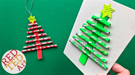 Diy Paper Straw Christmas Tree Ornament And Card Diy Easy Newspaper Diy