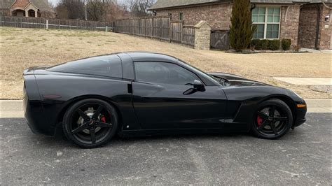 Custom Wrap Glossy Black Paint C6 Corvette Rims Youtube