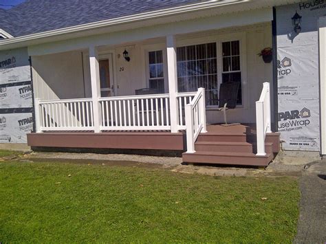 Lowes Vinyl Porch Railing We Replaced Old Wrought Iron Railing With