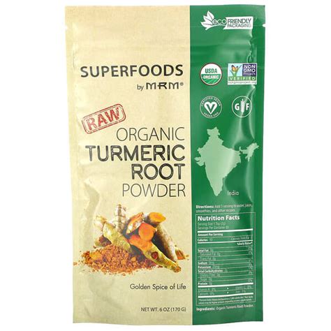 MRM Nutrition Raw Organic Turmeric Root Powder 6 Oz 170 G