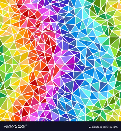 Bright Rainbow Triangles Low Poly Seamless Backgro