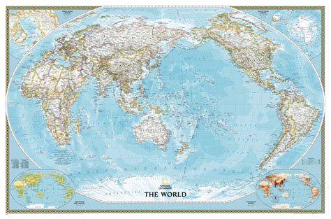 World Classic Pacific Centered Enlarged Map