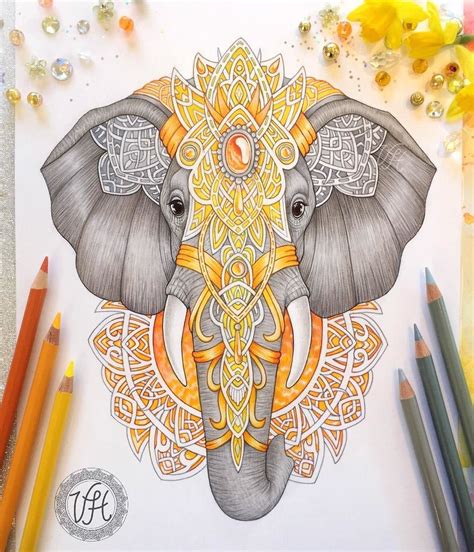 Regram Venlahannolart Zentangle Elephant Finished This Was One Of The