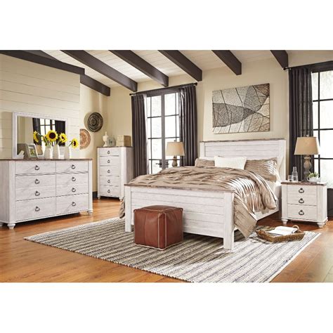 Amazing costco king bedroom set intended dream. Classic Rustic Whitewashed 6 Piece King Bedroom Set ...