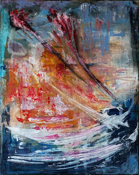 Modern Abstract Artwork. Acrylic & Oil on Canvas. Painting by Retne ...