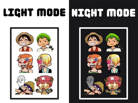 One Piece Chibi Pack Emotes Luffy Zoro Nami Sanji Etsy