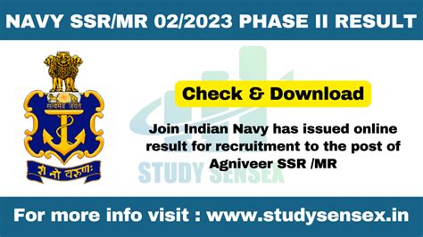 Navy Ssr Mr Phase Ii Result Study Sensex