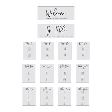 Printable Table Plan Template
