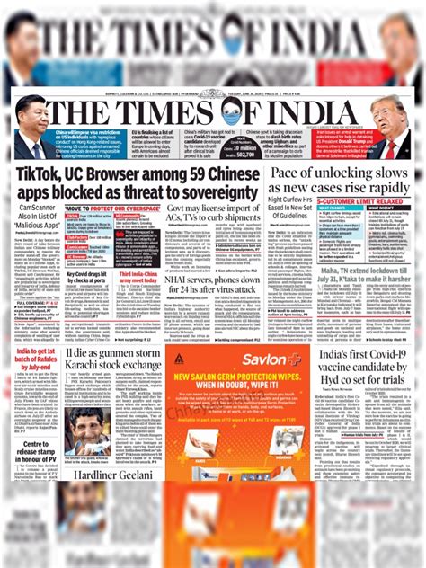 Indian Newspapers In English / The Times of India Delhi-October 9, 2020 ...