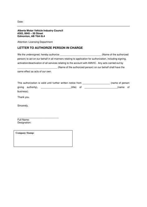 Authorization Letter Sample To Act On Behalf Authorization Letter