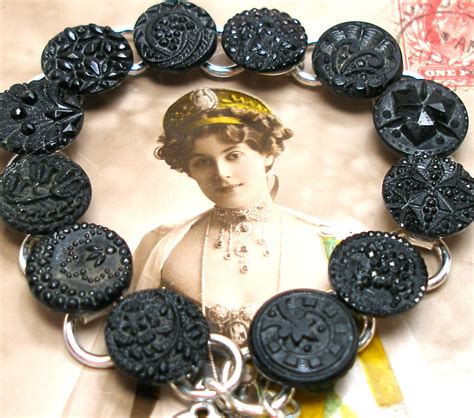 Victorian Button Bracelet 1800s Black Glass Buttons Flickr