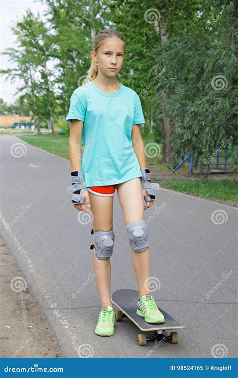 Beautiful Teen Girl On A Skateboard Stock Image Image Of Cool Lifestyle 98524165
