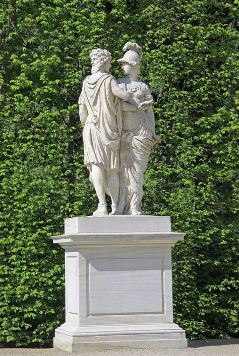 Statue Of Janus And Bellona In Garden At Schonbrunn Palace In Vienna