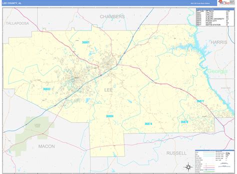 Lee County Al Wall Map Premium Style By Marketmaps