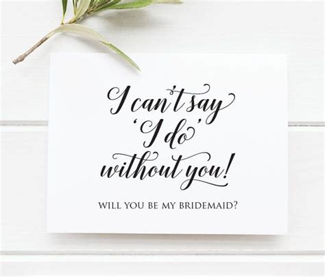 I cant say i do without you box. Bridesmaid Proposal card, ' I Can't Say I do without You ...