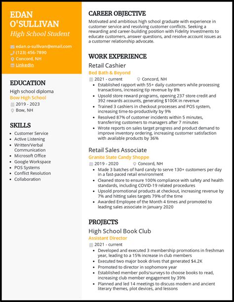 16 High School Student Resume Examples Created For 2024