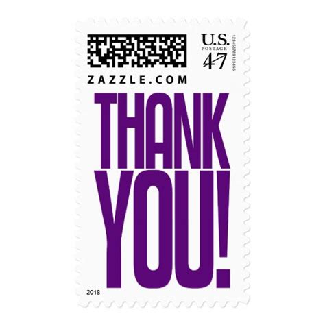Purple Thank You Postage Stamp Zazzle