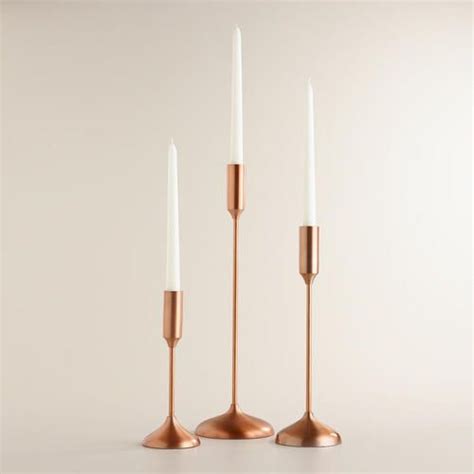 Copper Metallic Taper Candleholders World Market Copper Candle