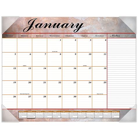 At A Glance 89702 22 X 17 Marble Burgundy Monthly January 2022