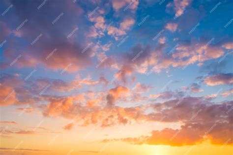 Premium Photo Sky With Clouds During Sunset Clouds And Blue Sky A