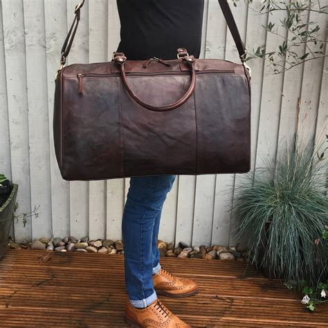 Large Luxury Buffalo Leather Holdall Travel Bag By Holly Rose