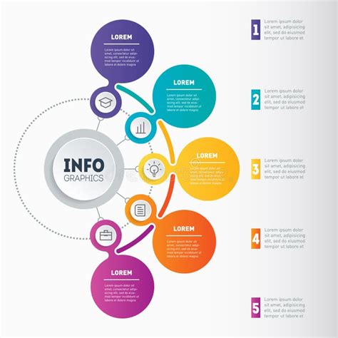 Infographic Or Business Presentation With 5 Options Web Template Of A