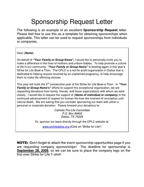 Why write a sponsorship request letter? Sample Sponsorship Request Letters 2 | Chainimage