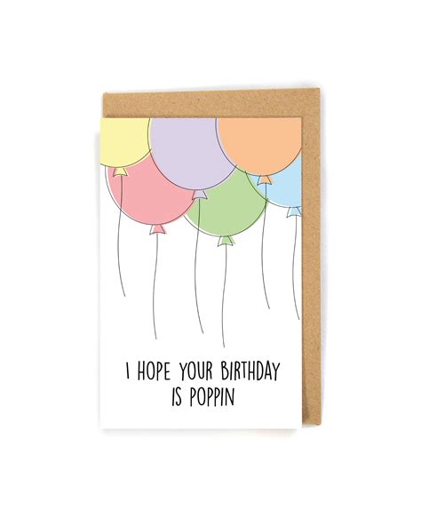 Simple Birthday Card Pun Birthday Card Balloon Birthday Etsy Australia