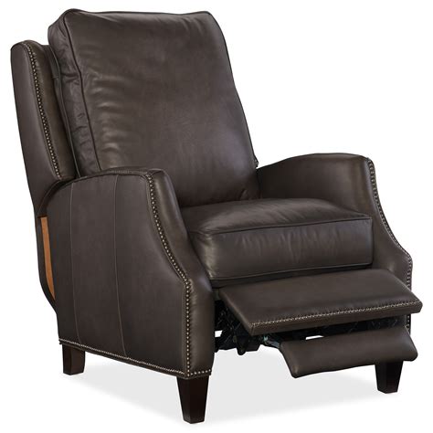 Hooker Furniture Kerley Brown Leather Manual Push Back Recliner