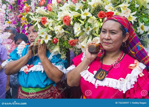 flower and palm festival in panchimalco el salvador editorial photography image of palm