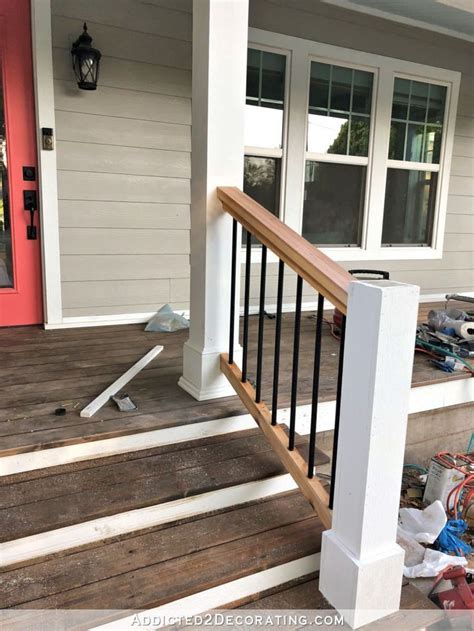 How To Build Porch Step Railing Porchpaintideas Building The Front