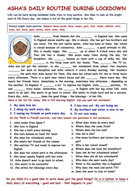 Reading Comprehension Worksheets Daily Routines Robert Kaufmann S Hot