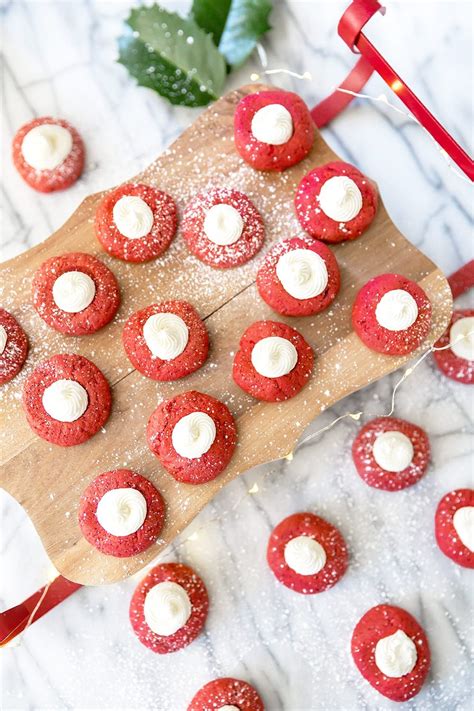 Red Velvet Thumbprint Cookies Pizzazzerie