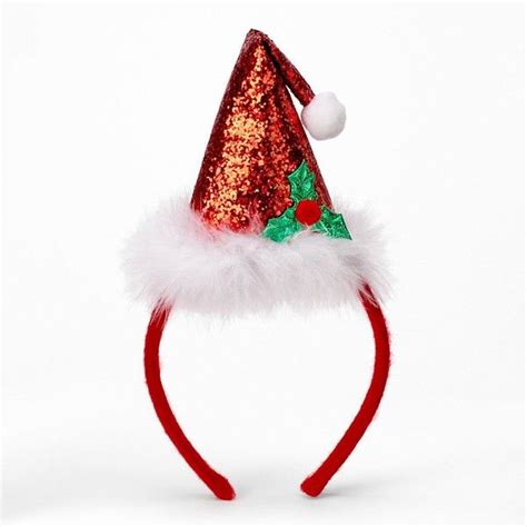 santa hat headband 7 99 liked on polyvore featuring accessories hair accessories multicolor