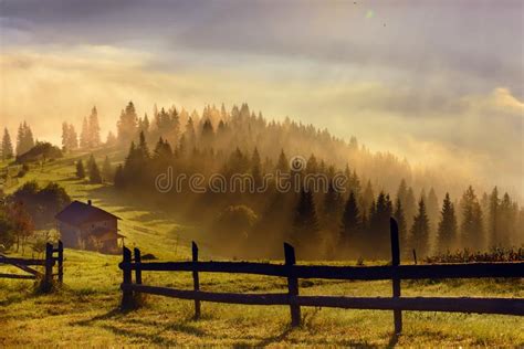 Incredibly Beautiful Sunrise In The Mountains Stock Photo Image Of