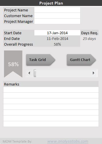 Project Plan Template Excel Free Download