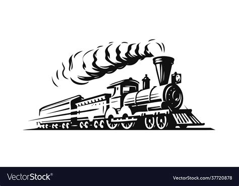 Moving Retro Steam Locomotive Vintage Train Vector Image
