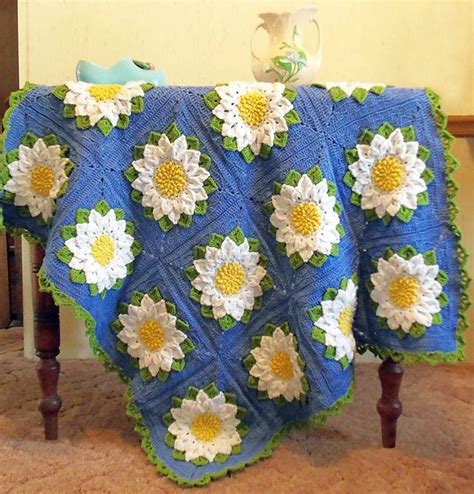 Water Lily Throw Pattern By Joyce Lewis Crochet Throw Blanket Afghan